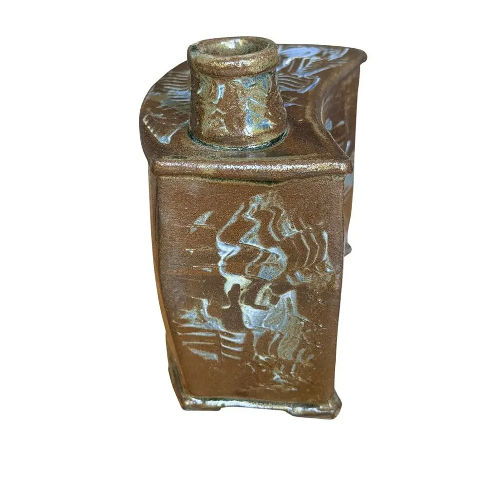 Unique Studio Art Pottery | Handcrafted Brown Glazed Ceramic Decorative Vase
